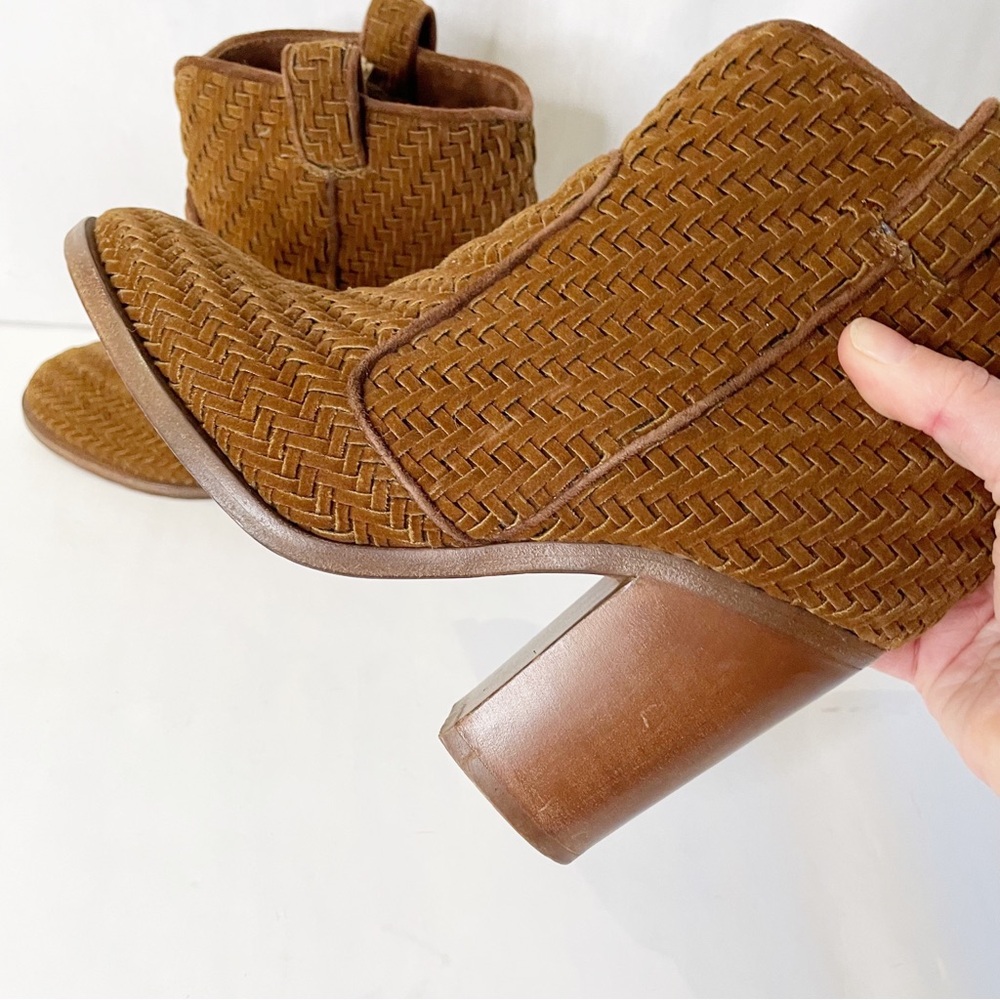 Laurence Dacade Nico Woven Velvet 95mm Booties 36.5 / 6.5 block heel Italian